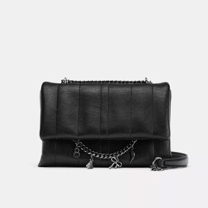 ZARA NWT Elegant Black Quilted Chain Shoulder Bag